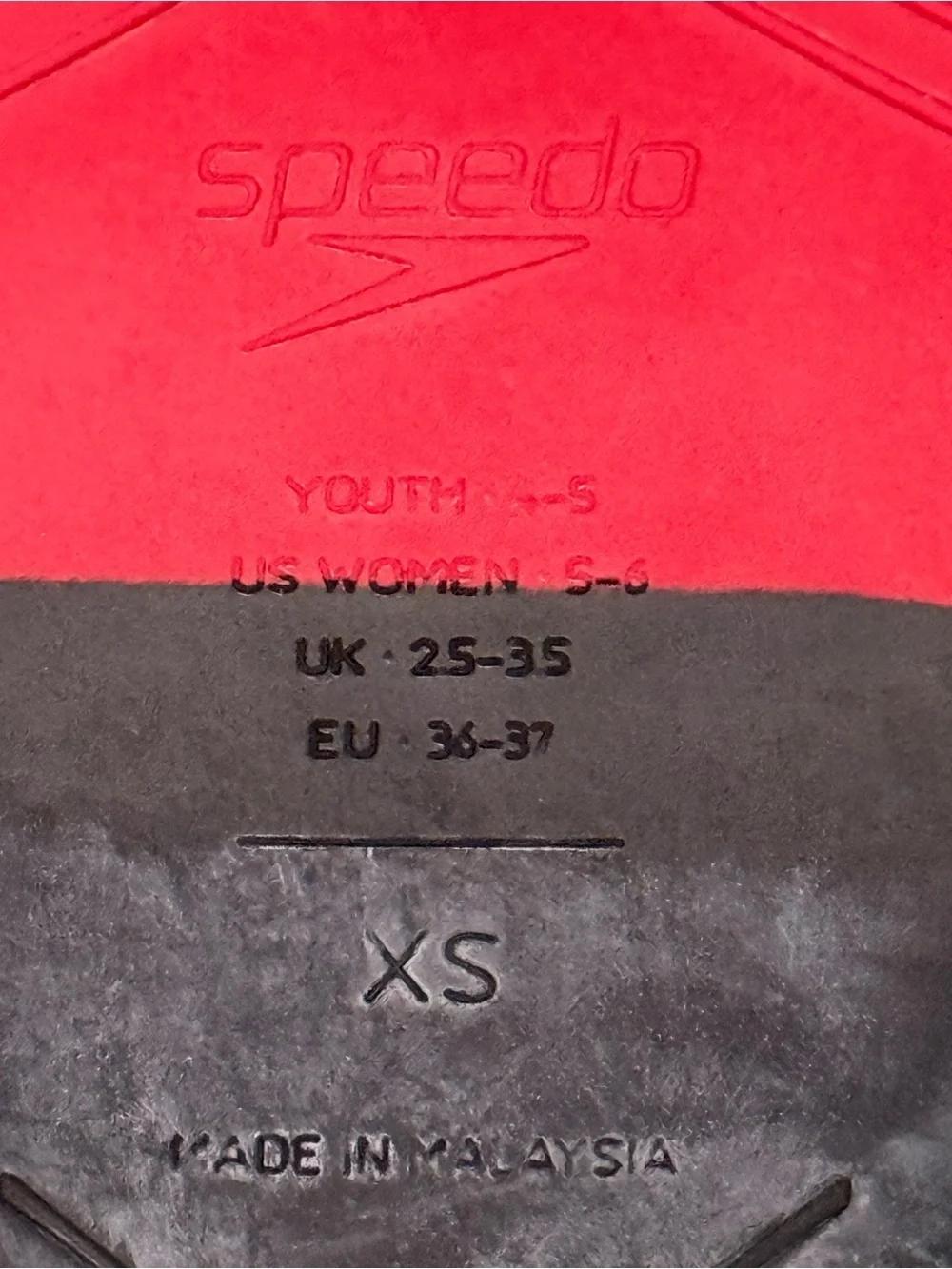 Speedo Swim Training Fins XS Youth 4-5 Women 5-6 Short Blade Swim Flippers